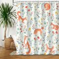 thumbnail image 2 of Fox Shower Curtain Woodland Shower Curtain Kids Shower Curtain Cute Shower Curtain Set with 12 Hooks Kids Bathroom Decor Sets Floral Fox in Socks Fox Gifts for Fox Lovers, 72" W X 72" H, 2 of 5