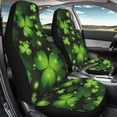 thumbnail image 4 of XYZCANDO St. Patrick's Day Front Car Seat Covers featuring Glowing Clover Pattern - Breathable Durable Protectors For All Car Types, 4 of 10