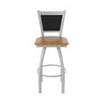 thumbnail image 5 of 870 Hadleigh 25" Swivel Counter Stool with Anodized Nickel Finish and Medium Maple Seat and Black Vinyl Back, 5 of 5