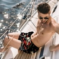 thumbnail image 2 of luoweisi Men's Beach Shorts Quick Dry Swim Trunks with Mesh Lining Santa Claus Motorcycle S, 2 of 5