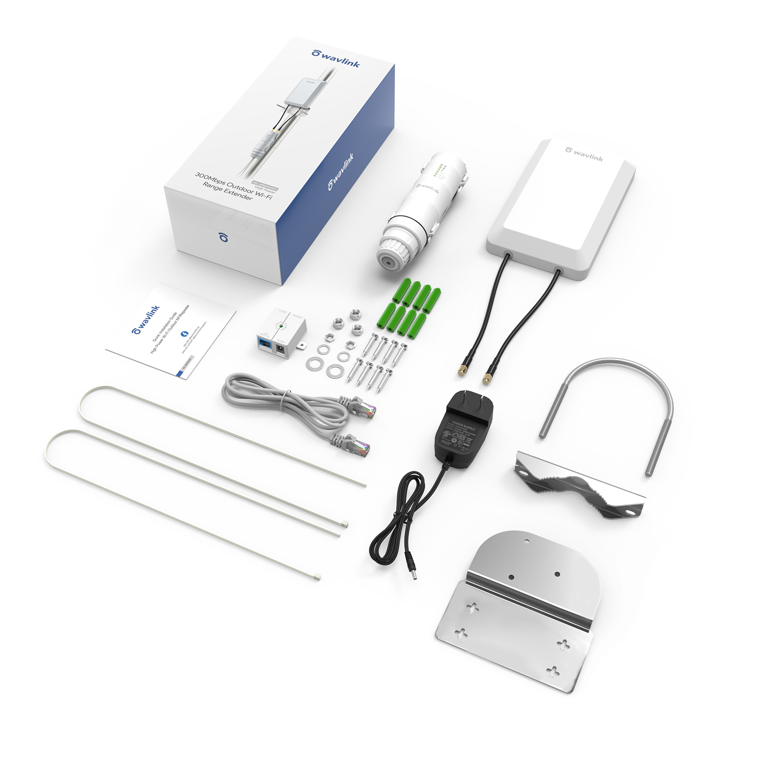 Quanlity100 Wireless 2.4GHz 300Mbps Long Range Outdoor AP/Repeater CPE Kit for PtP and PtMP Transmission | Point to Point WiFi Bridge Weatherproof Enclosure
