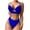 Blue, variant on Ohufall Bikinis For Womens Swimsuits Sexy Solid Push Up High Cut Plus SIze Bikini Set Two Piece Swimsuit