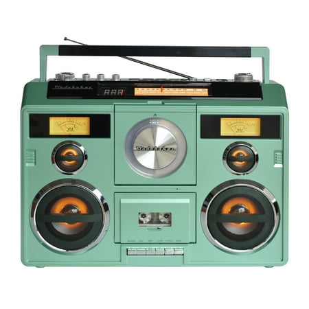 Studebaker - SB2140 Portable Stereo Boombox with Bluetooth/CD/AM-FM Radio/Cassette Recorder - Teal
