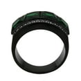 thumbnail image 4 of Black Stainless Steel Ring with Synthetic in Emerald for Women Emerald Stone Color Style TK3747 Size 9, 4 of 5