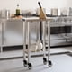 thumbnail image 3 of Mesa de trabajo de cocina VidaXL de acero inoxidable con ruedas de 55 x 30 x 85 cm, 3 of 9