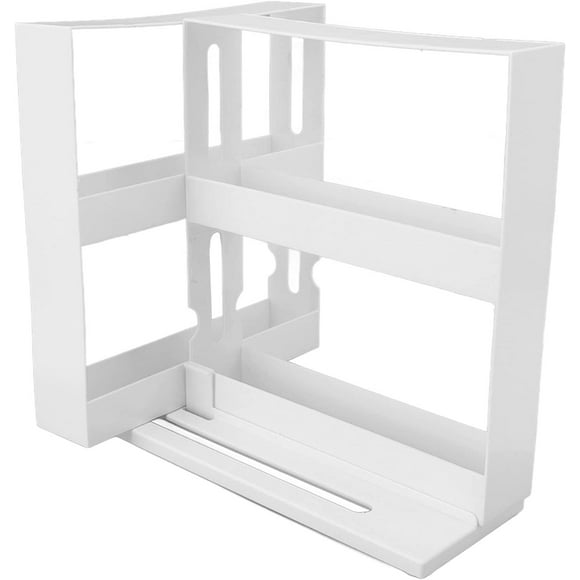Spice Rack, 2 Tiers Pull Out Spice Rack Slide Out Spice Racks Organizer Vertical Spice Organizer for Holds Seasoning Jars
