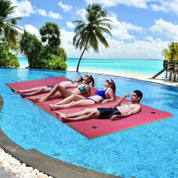 HALLOLURE 12.8' x 5' Floating Water Pad Mat for Lakes 3 Layer Floating