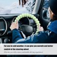 thumbnail image 4 of Fluffy Car Steering Wheel Cover, 14.5-15 Inches Anti-Slip Plush Fuzzy Steering Wheel Protector, Soft Warm Steering Wheel Cover Interior Decor for Women Girl, Car Accessories (Green), 4 of 10