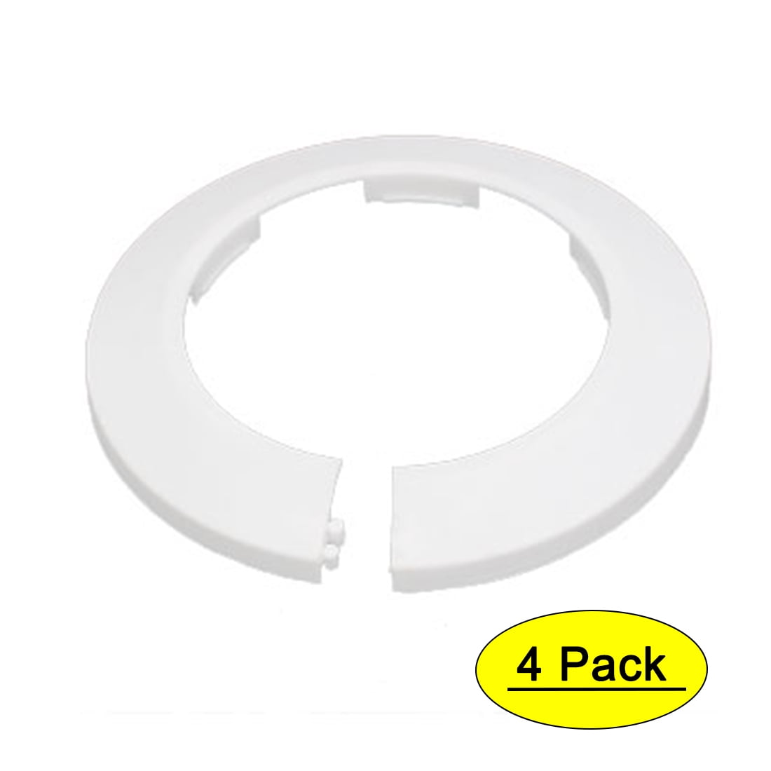 75mm Plastic Wall Flange Radiator Water Pipe Cover Collar White 4pcs