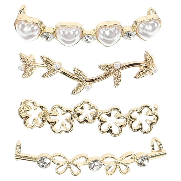 WRITWAA 4-Pack Alloy Rhinestone Shoe Clips for Sneakers, Assorted Colors, Stylish Decorative Accessories