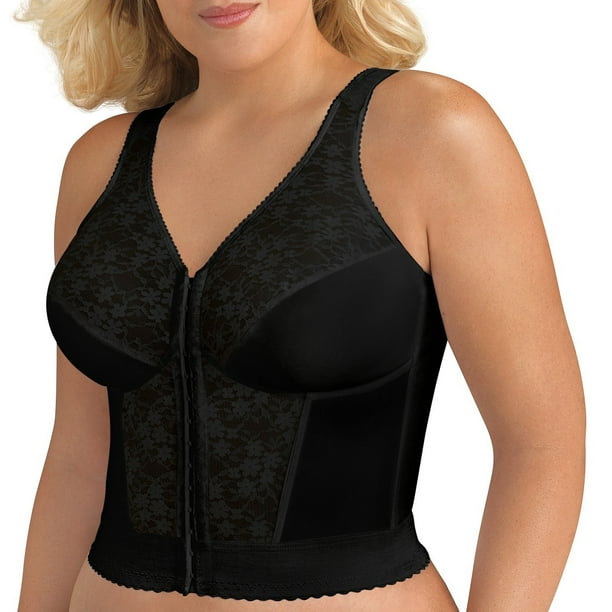 Exquisite Exquisite NEW Black Womens Size 48 D FrontClosure Longline