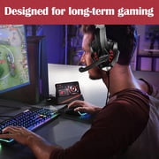 SPBPQY G9000 Stereo Gaming Headsets for PC P4 P5 Controller, Noise Cancelling over Ear Headphones with Mic, LED Light, Bass Surround (Red)