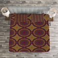 thumbnail image 3 of Ambesonne Moroccan Quilted Bedspread Set 3 Pcs, Tribal Art Mandala, Queen Size, Plum Petrol Blue Yellow, 3 of 3