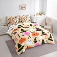 thumbnail image 2 of Feelyou Cartoon Ghost Witch Hat Twin Bedding, Cute Pumpkin Bat Bedding Comforter Set, Beige, Halloween Reversible, 7 Pieces, 2 of 7