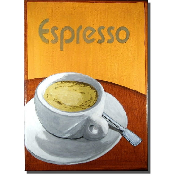 Espresso Café Wall Art Decor Picture on Stretched Canvas, Ready to Hang!