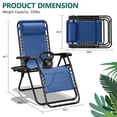 thumbnail image 2 of HaiCube Zero Gravity Chair Set of 2, Adjustable Reclining Outdoor Lounge Chairs with Cup Holder Tray & Headrest, Portable Folding Patio Chairs for Camping, Pool, Backyard, Blue, 2 of 9