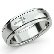 Shop LC Women 925 Sterling Silver Cross Prayer Statement Spinner Band Ring Jewelry Size 8