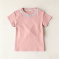 thumbnail image 4 of FSYBOA Girls Cotton T-shirts, Short Sleeve Fashion Casual Crew Neck Kids Tees Pink Size 2 T, 4 of 8