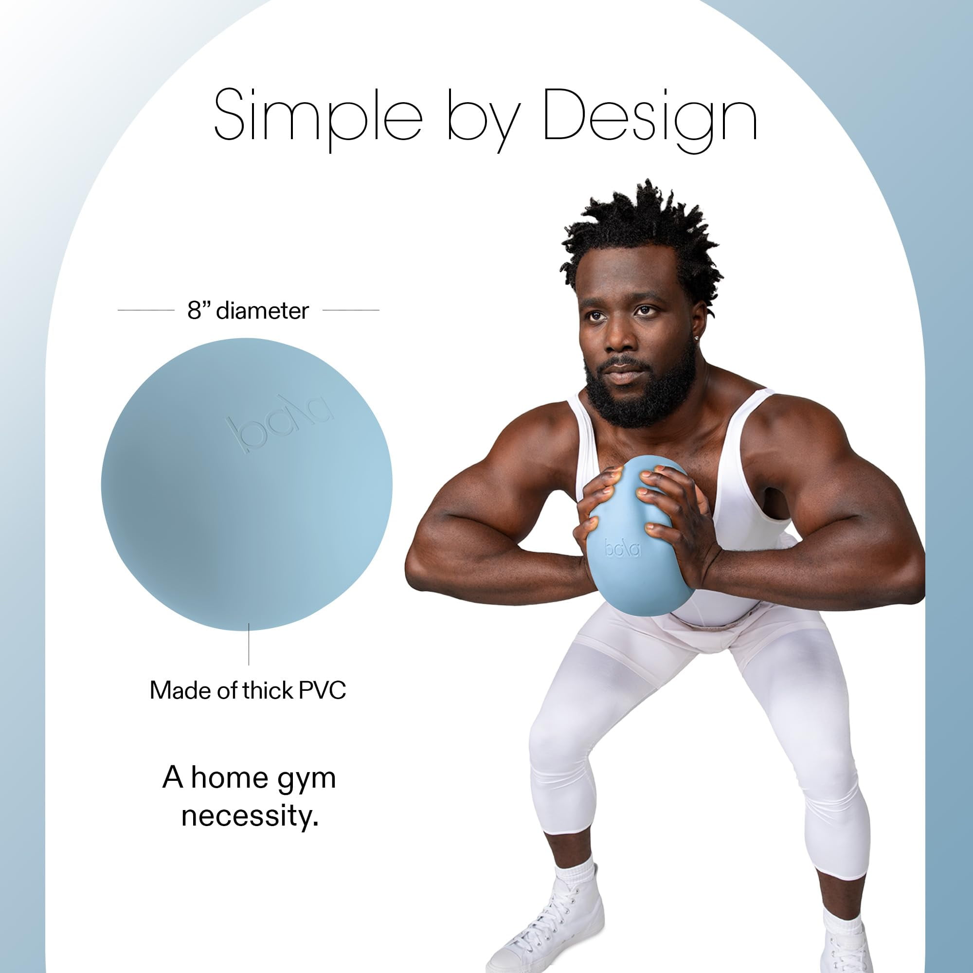 Bala Non-Weighted Exercise Ball (Sea) - 8" Yoga Ball for Barre, Stretching, & Strength Training