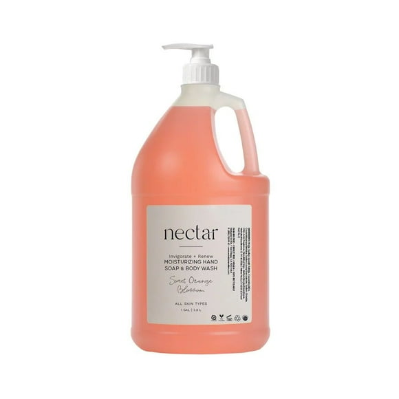 Nectar Gel Douche & Savon pour les Mains Hydratant Parfum : Arôme de Fleur d'Oranger Acidulé 3.79L Gallon 2/Pack
