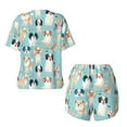 thumbnail image 6 of Easygdp Colorful Dog Women's Pajama Set,Sleepwear with Buttoned Top and Elastic Waist Shorts, Ideal for Lounging, Yoga, Beach, and Casual Wear-X-Large, 6 of 8