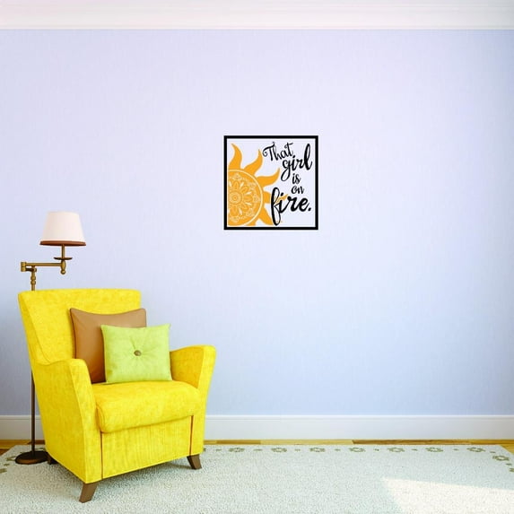 Custom Decals That Girl Is On Fire Wall Art Size: 20 X 20 Inches Color: Multi