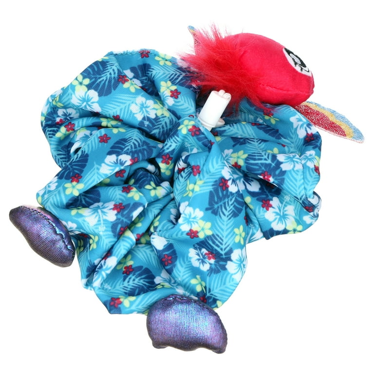 ScrunchMiez Giantz Blue Hawaiian Parrot Shimmer Hair Scrunchie