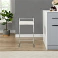 thumbnail image 4 of Home Square 25.25" Chrome Counter Stool in Soft Gray - Set of 2, 4 of 8