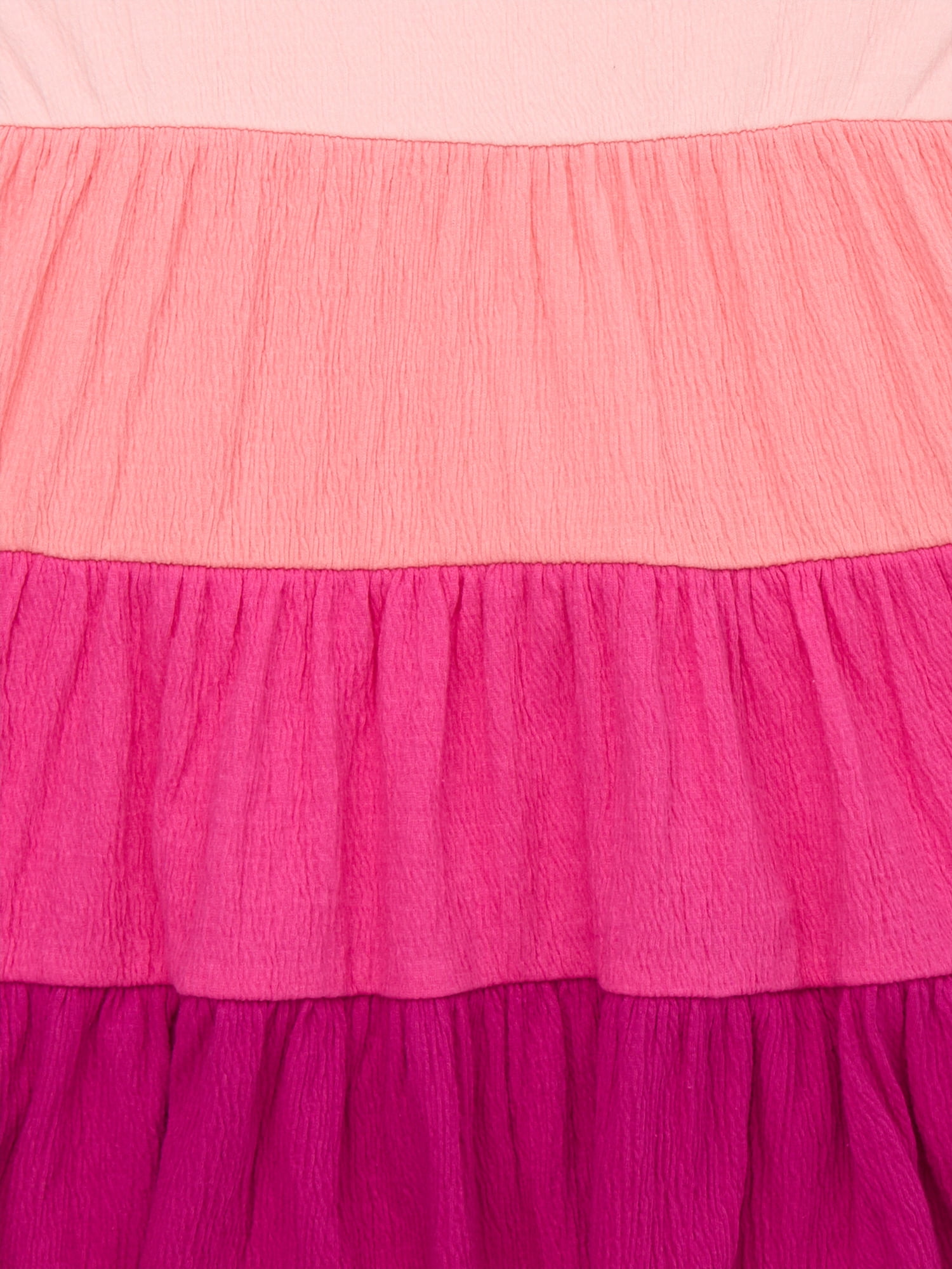 Wonder Nation Toddler Girls Tiered Colorblock Dress, Sizes 12M-5T