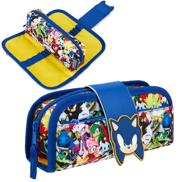 Estuche para lápices Sonic The Hedgehog 2 en 1 para niños con compartimentos