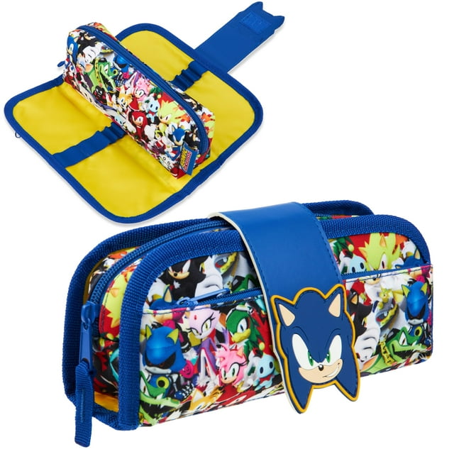 Estuche para lápices Sonic The Hedgehog 2 en 1 para niños con compartimentos