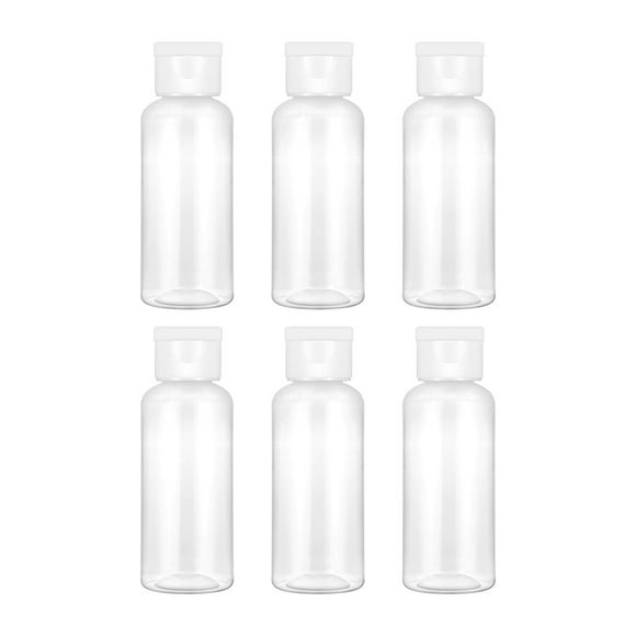 TAILTOSS 6Pcs Travel Containers 50Ml Plastic Empty Bottles with Caps High Transparency and Easy Dispense