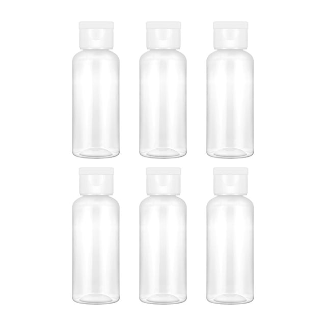 TAILTOSS 6Pcs Travel Containers 50Ml Plastic Empty Bottles with Caps High Transparency and Easy Dispense