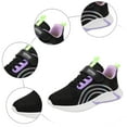 thumbnail image 4 of Quealent Toddler Glitter Tennis Shoes Slip On Boys Girls Sneakers Casual Running Shoes Woven Breathable with Soft Soled Sports Hook-Loop Outdoor Shoes Purple for Size 11.5, 4 of 6