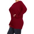 thumbnail image 3 of MOA COLLECTION Women's Plus Size Dolman Sleeve T-Shirt – Casual Solid Color Top, 3 of 4