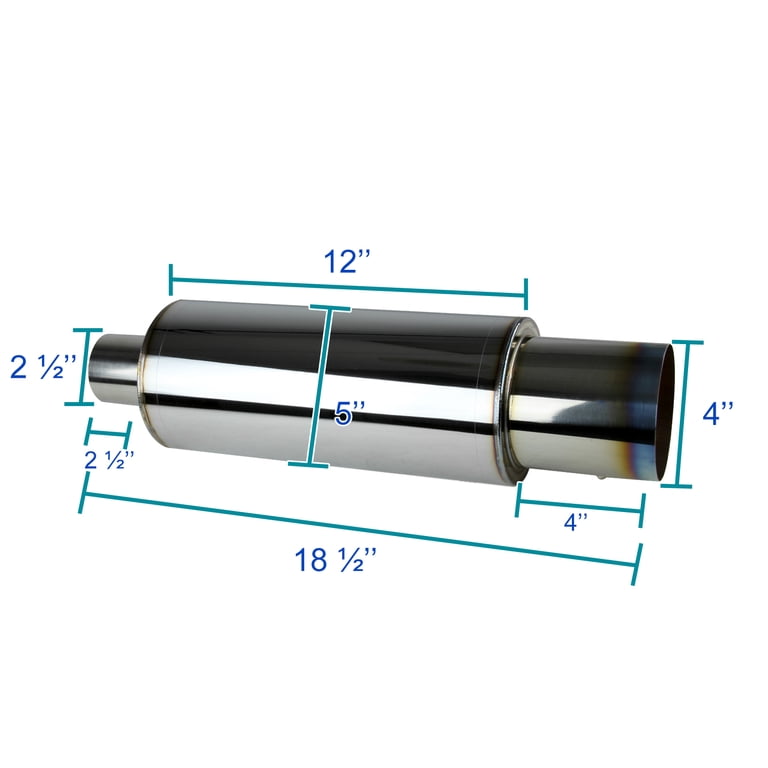 JDM N1 4" Rainbow Burn Tip Stainless Steel Body Muffler w/2 JDM N1 4" Rainbow Burn Tip Stainless Steel Body Muffler w/2