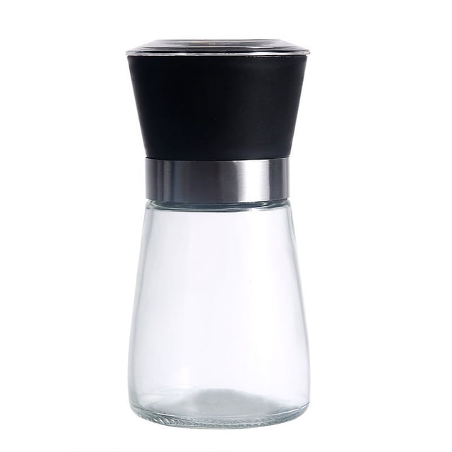 Molinillo de sal y pimienta, 1 pieza, negro Molinillo de especias, herramienta ideal para la cocina