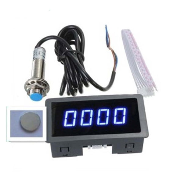 Bgsha 4 Digital LED Tachometer RPM Speed Meter + Hall Proximity Switch Sensor NPN