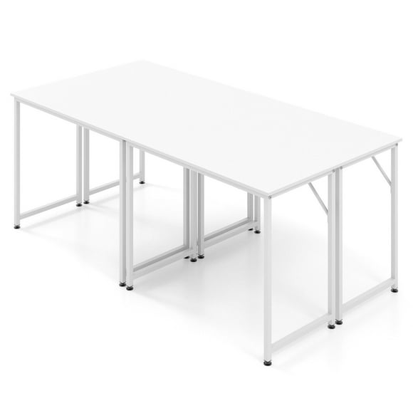 Gymax 3PCS Home Office PC Table Rectangular Meeting Room Table 40''x19.5'' w/ Metal Frame