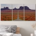 thumbnail image 3 of wall26 Canvas Print Wall Art Set Arizona Monument Valley Desert Road Nature Wilderness Photography Realism Rustic Scenic Colorful Travel Ultra for Living Room, Bedroom, Office - 16"x24"x3 P, 3 of 5