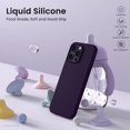 thumbnail image 3 of Compatible with iPhone 14 Pro Max Case 6.7, Slim Liquid Silicone 3 Layers Full Covered Soft Gel Rubber Phone Case Protective Cover with Microfiber Lining 6.7 inch-Elderberry, 3 of 13