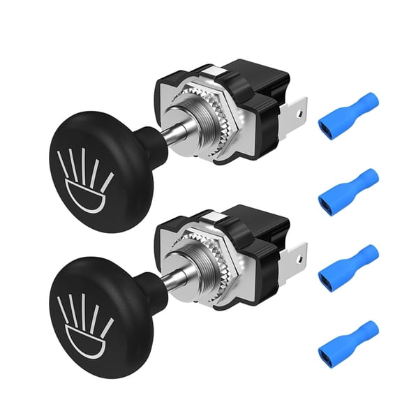 2PCS Golf Cart Push Pull Light Switch 12 Volt Universal Headlight Switch Button for Club Car