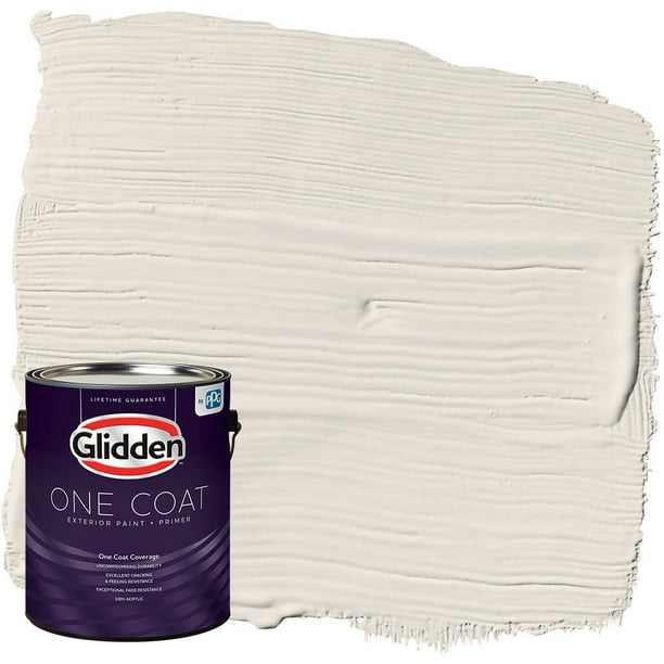 Glidden One Coat Exterior Paint and Primer, Ash / White, 1 Glidden One Coat Exterior Paint and Primer, Ash / White, 1