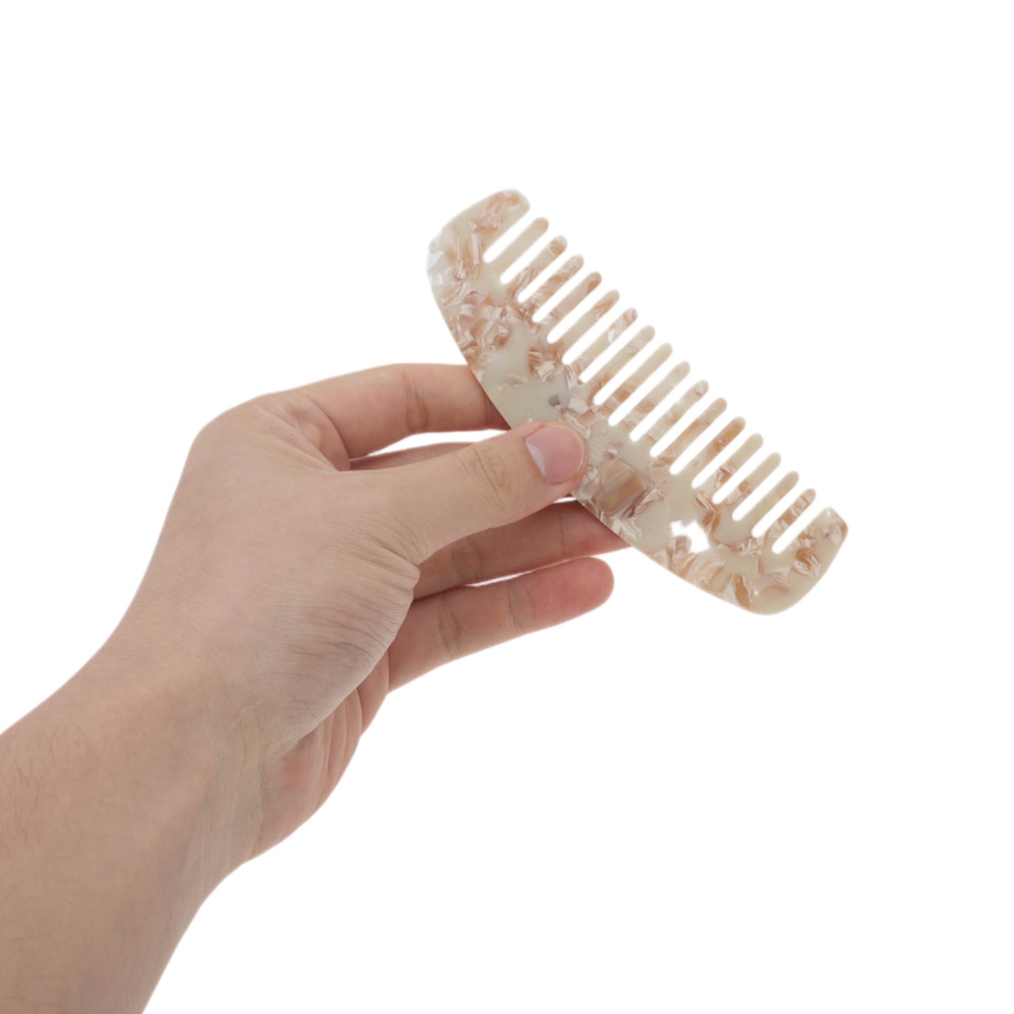 Unique Bargains 1 Pc Marble Hair Comb Designed for Making hair Smooth Coffee Color