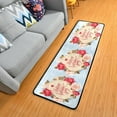 thumbnail image 3 of Dreamtimes Happy Valentine Day Rose Hallway Runner Rug 2'x6' Kitchen Rug with Rubber Backing Red White Floral Flowers Non Slip Entryway Rug Runner Soft Area Rug for Hallway Bedroom Kitchen, 3 of 6