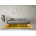 thumbnail image 3 of Ahgly Company Machine Washable Indoor Rectangle Abstract Yellow Modern Area Rugs, 3' x 5', 3 of 4