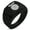 Black, variant on Stainless Steel Nasu Samurai Crest Geometric Pattern Step-Down Biker Style Polished Ring