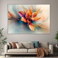 thumbnail image 6 of Mudket Orange and Teal Fluid Abstract Flower Canvas Wall Art, Modern Floral Wall Decor, Framed Ready to Hang Artwork for Living Room Bedroom Office - 12"L x 8"W, 6 of 10
