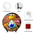 thumbnail image 5 of Lsque Pikmin Pattern Ceramic Decorative Plate Decorative Plates with Display Stand Personalized Porcelain Plate Ceramic Ornaments for Wall Hanging Decoration-7in, 5 of 6