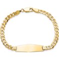 thumbnail image 4 of 14K Yellow Gold Soft Diamond Shape Flat Curb Link Id Bracelet (8 X 9.3) Made In United States lid74c-8, 4 of 5